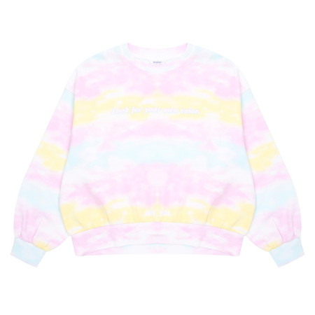 솜사탕 물 나염 크롭 맨투맨 티셔츠 22A1455