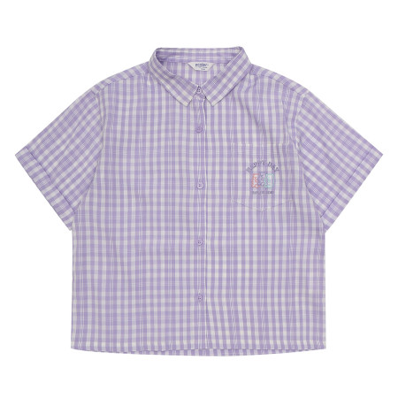 트리플 베어 체크 크롭 셔츠 22B1352