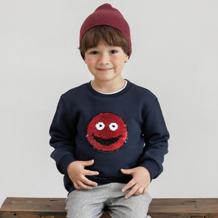 스마일맨투맨티셔츠 아동  스팽클 반전 맨투맨 12052-100-062