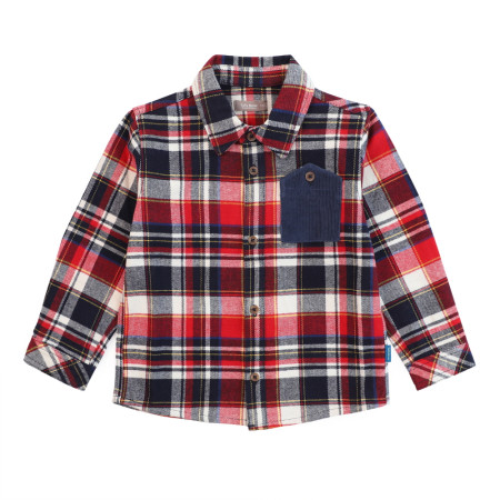 에반체크셔츠 아동 레드 체크셔츠  12052-105-021