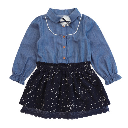 투피스같은해지원피스 아동 코사지장식 청 해지원피스 12052-130-092