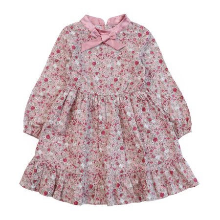 핑키플라워원피스 아동 리본 차이나카라 플라워 원피스 12052-130-411