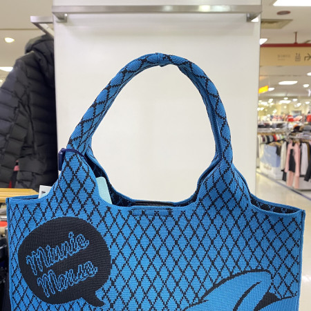 디즈니골프 캐릭터 니트 토트백 골프보조가방 청록 여성 DL3LAJ002