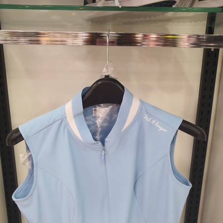 여성 주름 배색 기능성 골프 민소매 원피스 P19MWO782M 스카이블루