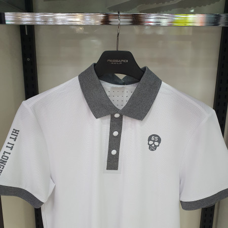 여성 기능성 골프 필드웨어 반팔 카라 배색 티셔츠 Q19MTT075X 화이트