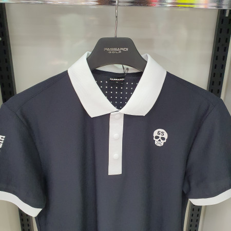 여성 기능성 골프 필드웨어 반팔 카라 배색 티셔츠 Q19MTT075X 블랙