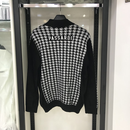 남성 겨울 골프 하운드 투스 방풍 집업 니트 자켓 (q20wbc252m)