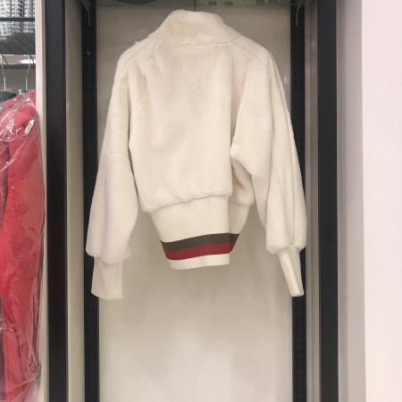 여성 골프 페이크퍼 믹스 바람막이 집업 점퍼 (p19wbc356m)