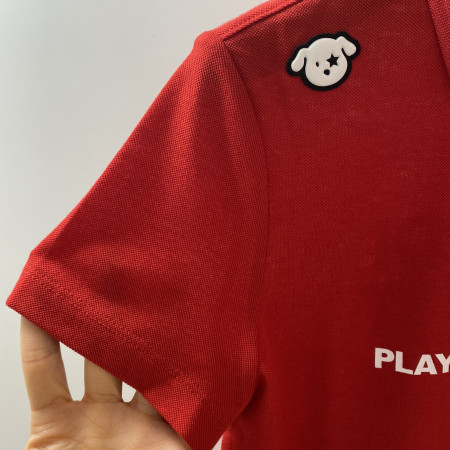 여성 골프 로고 여름 반팔 티셔츠 레드 (P20MTT171H)