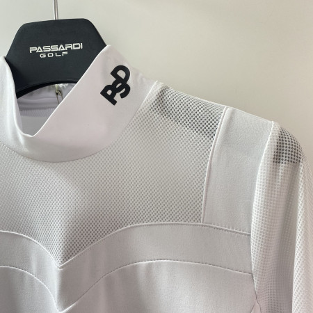 여성 골프 메쉬 긴팔 반목 티셔츠 화이트 (P20MTP157M)