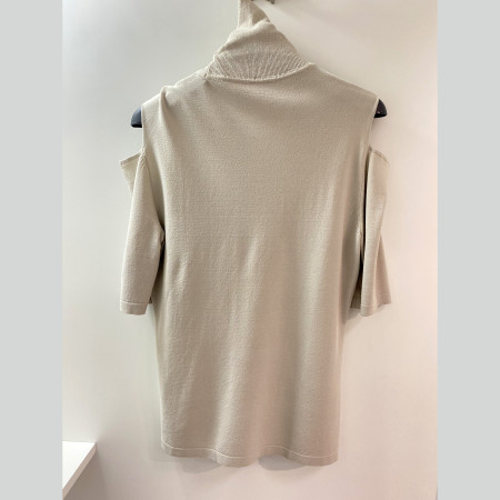 여성 골프 어꺠 트임 반팔 니트 베이지 (P20MKP361X)