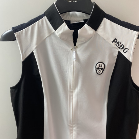 여성 골프 스컬 배색 민소매 원피스 화이트 (P20MWO781X)