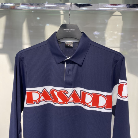 남성 골프 간절기 배색 로고 포인트 긴팔 카라 티셔츠 Q20STY031M