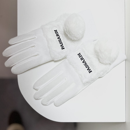 [파사디] 겨울 퍼 방울 방한 골프장갑 화이트 여성 PRWAG951M