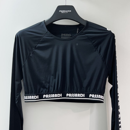 [파사디] 크롭 저데니아 베이스 레이어 긴팔 이너 티셔츠 블랙 여성 P23ATPM03M