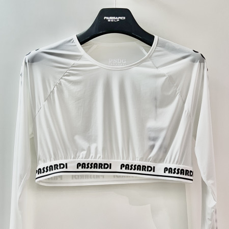 [파사디] 크롭 저데니아 베이스 레이어 긴팔 이너 티셔츠 화이트 여성 P23ATPM03M