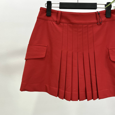[행복한백화점][파사디] 포켓 주름 A라인 스커트 레드 여성 치마 P23FSK535M