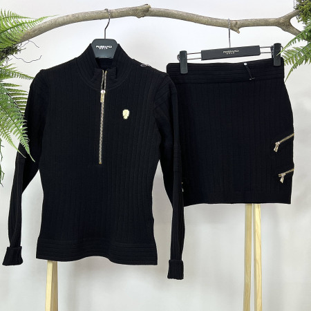 [행복한백화점][파사디] 와일드 반집업 니트 티셔츠 블랙 여성 P23FKP321X