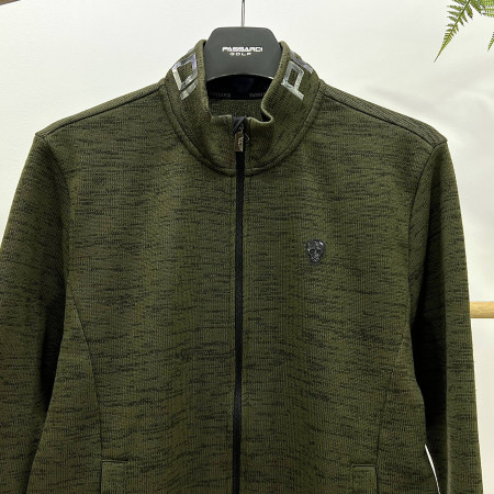 [행복한백화점][파사디] 니트조직 풀집업 져지 점퍼 카키 남성 Q23FTJ042X