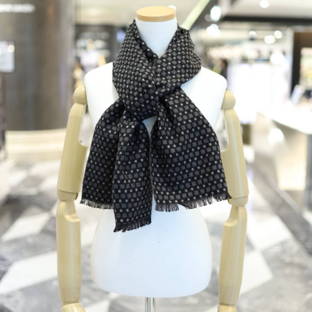 아날도바시니 도트 스퀘어 패턴 비스코스 머플러