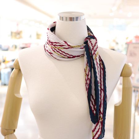 [행복한백화점][아날도바시니]마름모 체인 주름스카프