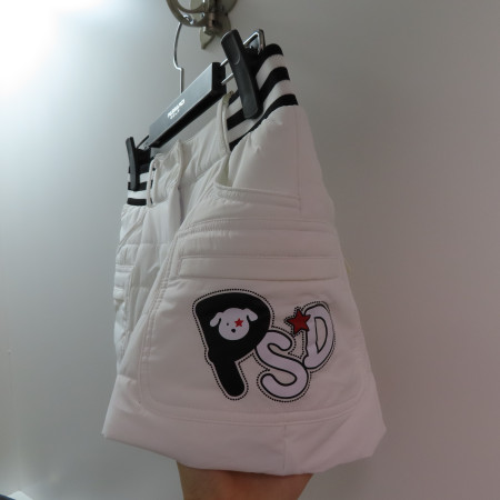 여성 골프 허리 밴드 배색 패딩 반바지 화이트 P18WSP591M