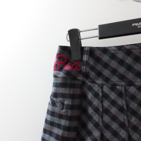 여성 골프 체크 플리츠 스커트 블랙 P18FSK535M