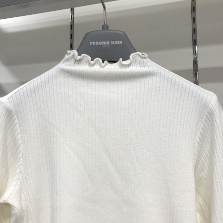 [레노마키즈] 여아 인터록 골지 티셔츠 화이트 R1945T593