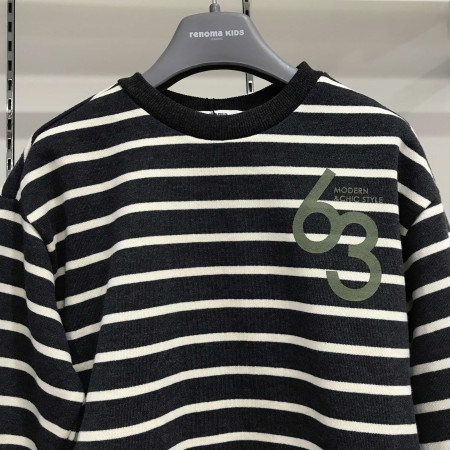 [레노마키즈] 남아 스트라이프 맨투맨 티셔츠 차콜 R1945T583