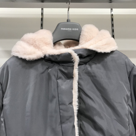 [레노마키즈] 여아 핑크 퍼 안감 겨울 점퍼 그레이 R1943J051