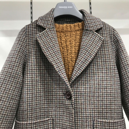 [레노마키즈] 잔체크 핸드메이드 코트 브라운 R1941C013