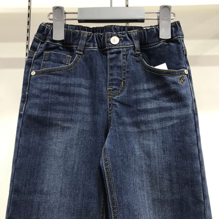 [레노마키즈] 여아 일자 통 핏 9부 데님 인디고 블루 R1941Q211