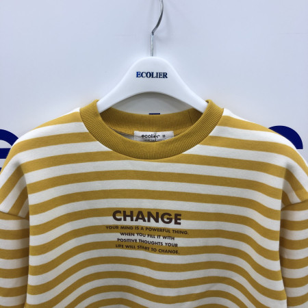 멀티 스트라이프 맨투맨티(머스타드) 19D1458