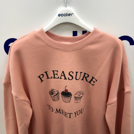 루즈핏 일러스트 밍크 맨투맨(핑크) 19D1456