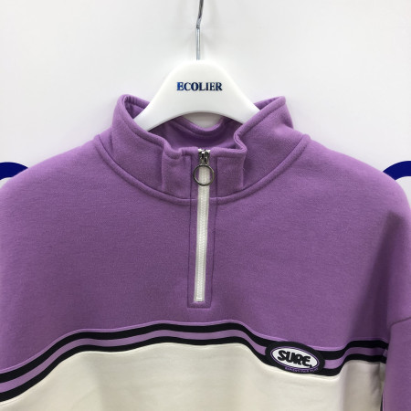 오버핏 아노락 기모 반목티(퍼플) 19D1465