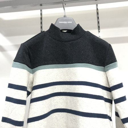 [레노마키즈] 남아 스트라이프 후라이스 반목 티셔츠 차콜 R1941T107