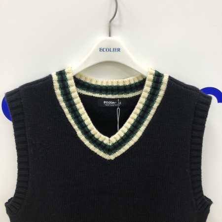 유니 케이블 니트 조끼(네이비) 19D5051