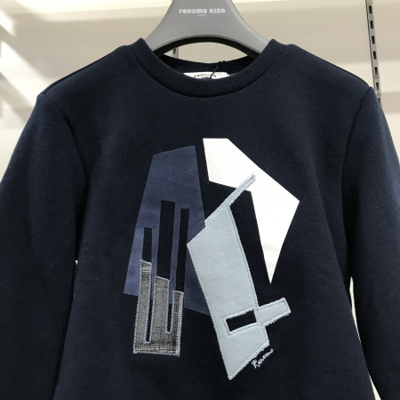 [레노마키즈] 남아 패치 포인트 맨투맨 티셔츠 블루 R1941T102