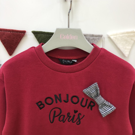 [여아]리본 프릴 융기모 맨투맨 (레드)EDMA18WG4