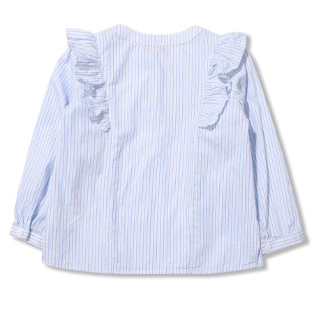 페리미츠 여아 로맨틱 스트라이프 프릴 블라우스 P2011B352 블루