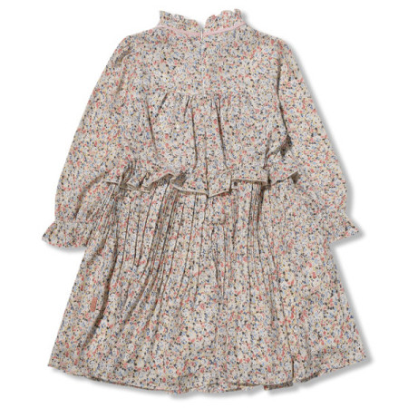 페리미츠 여아 로맨틱 플라워 꽃나염 프릴 캉캉 주름 롱원피스 P2011O657 핑크