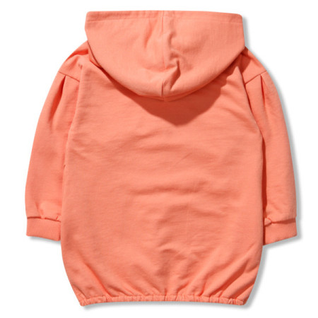 페리미츠 여아 캐쥬얼 오렌지 플라워 롱 후드 티셔츠 P2012T163