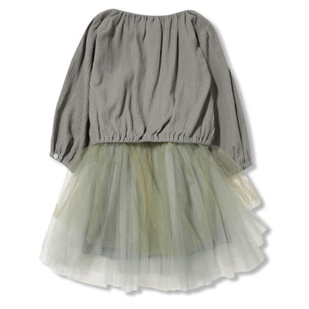 페리미츠 여아 러블리 벌룬  나시 캉캉 샤원피스 투피스 세트  P2013O671 카키