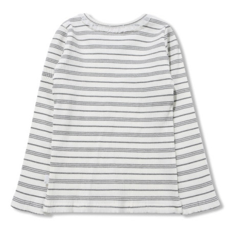 페리미츠 여아 라운드넥 스트라이프 골지 긴팔 티셔츠 P2015T561