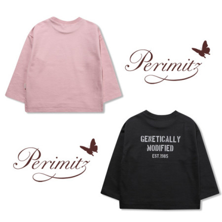 페리미츠 공용 라운드넥 베이직 나염 긴팔 티셔츠 P2015T570 챠콜/핑크