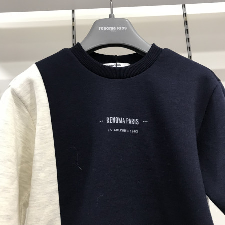 [레노마키즈] 남아 세로 스트라이프 배색 티셔츠 네이비 R1943T141