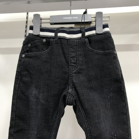 [레노마키즈] 남아 시보리 밴딩 세미 배기핏 데님 다크그레이 R1942Q222