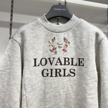 [레노마키즈] 여아 앞트임 반목 롱 티셔츠 오트밀 R1941T110