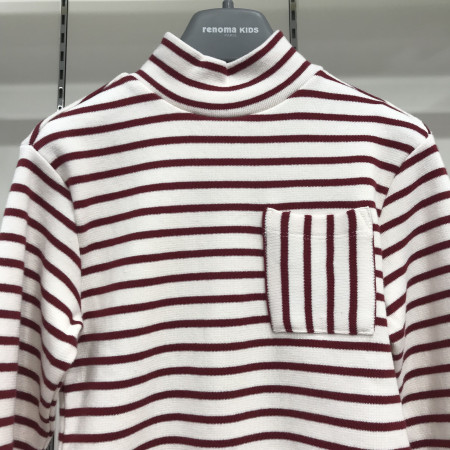 [레노마키즈] 여아 반목 스트라이프 티셔츠 버건디 R1941T116