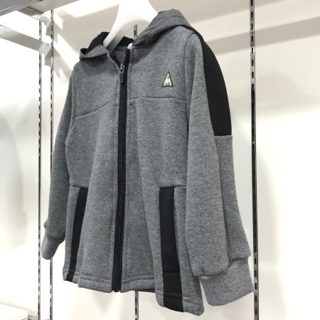 [꼬망스] 베이직 배색 후드 집업 점퍼 그레이 C1945J515